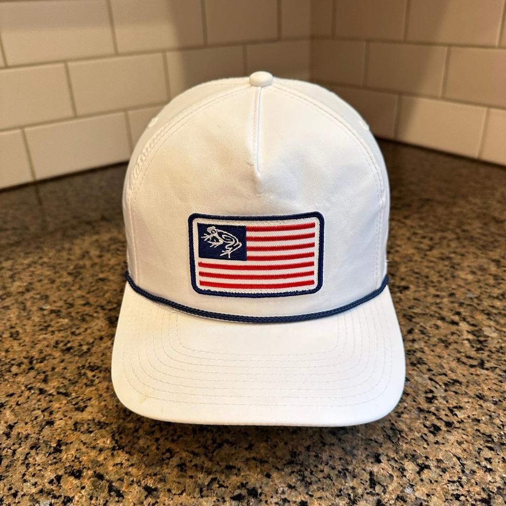 Imperial Performance Rope Hat Men's White American Flag Frog Snapback OSFA